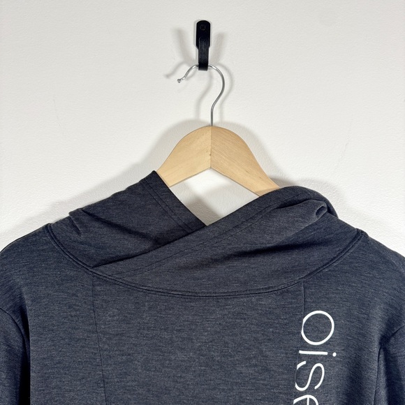 Oiselle Heather Charcoal Hoodie with Logo - Picture 5 of 11